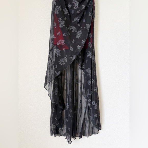 Vintage 70’s Finesse Black and Red Prom Dress Women’s Size Medium - Picture 4 of 7